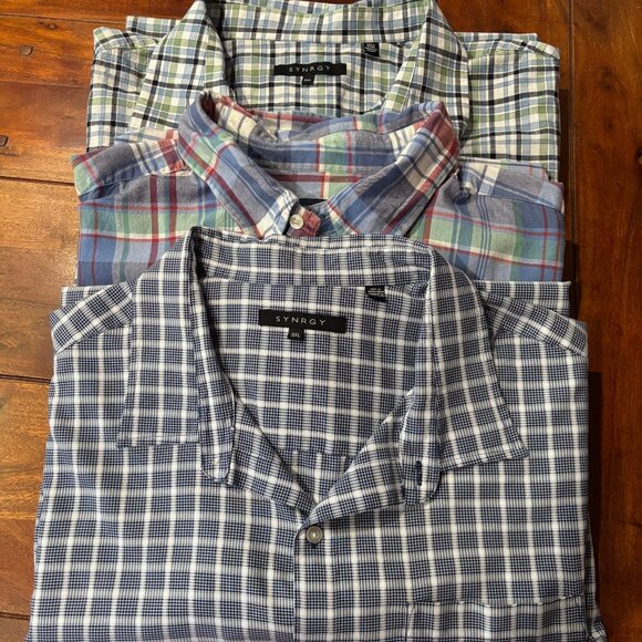 Lot of three 3XL men's button down shirts, two Synrgy and one Brooks & Brothers - Picture 1 of 4